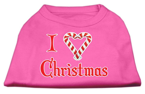 I Heart Christmas Screen Print Shirt  Bright Pink XL (16)