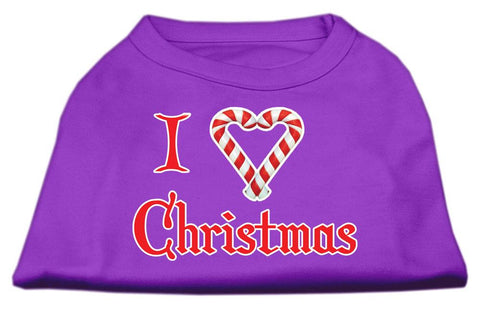 I Heart Christmas Screen Print Shirt  Purple XL (16)