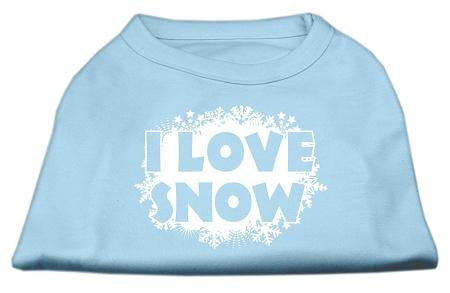 I Love Snow Screenprint Shirts Baby Blue L (14)