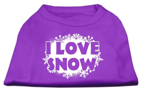 I Love Snow Screenprint Shirts Purple L (14)