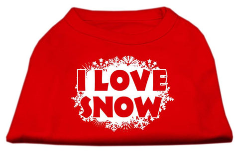 I Love Snow Screenprint Shirts Red L (14)