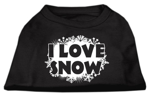 I Love Snow Screenprint Shirts Black M (12)