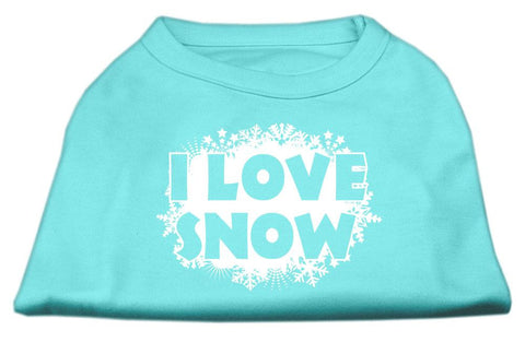 I Love Snow Screenprint Shirts Aqua XXL (18)