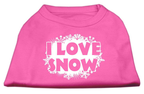 I Love Snow Screenprint Shirts Bright Pink XXXL (20)