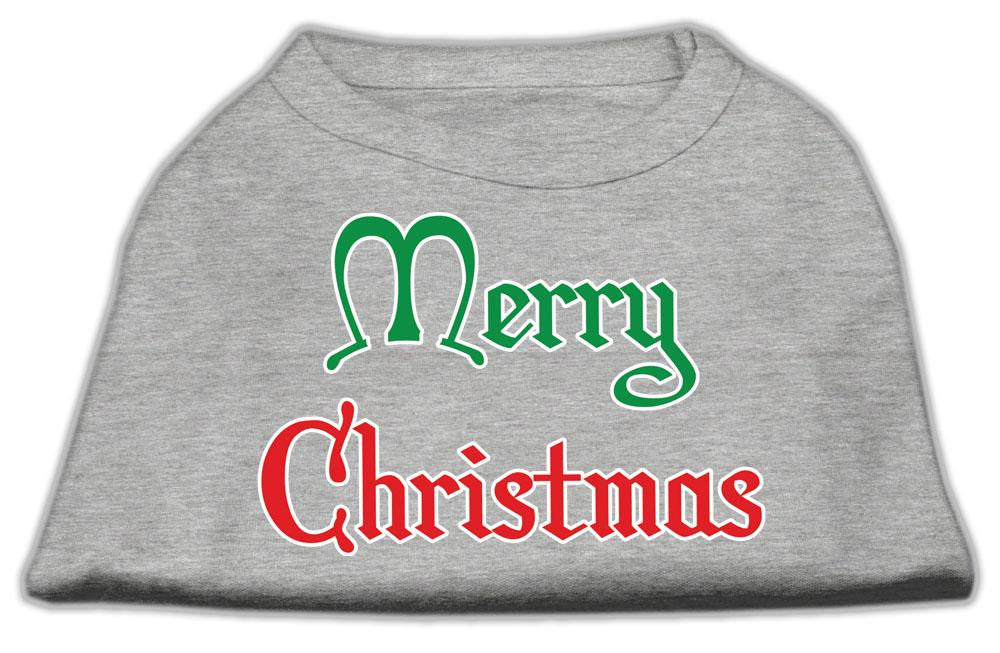 Merry Christmas Screen Print Shirt Grey Med (12)