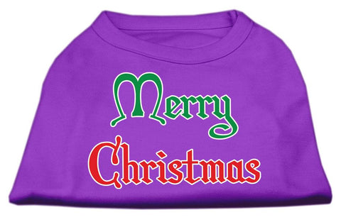 Merry Christmas Screen Print Shirt Purple Med (12)