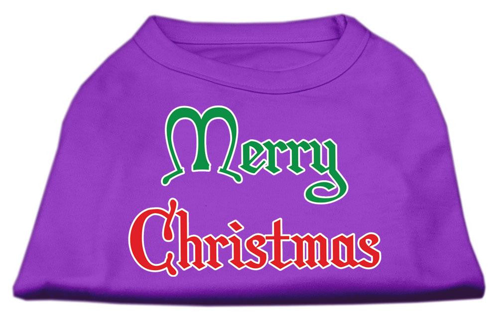 Merry Christmas Screen Print Shirt Purple XS (8)