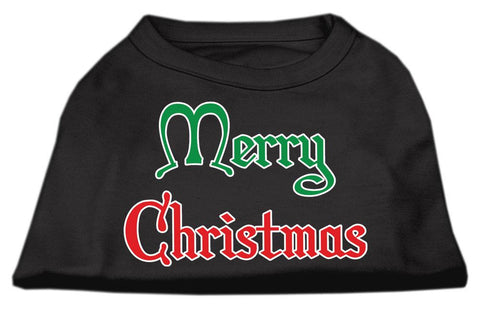 Merry Christmas Screen Print Shirt Black  XXL (18)