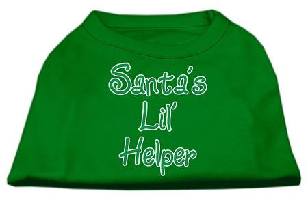 Santa's Lil' Helper Screen Print Shirt Emerald Green XL (16)