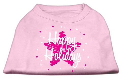 Scribble Happy Holidays Screenprint Shirts Light Pink L (14)