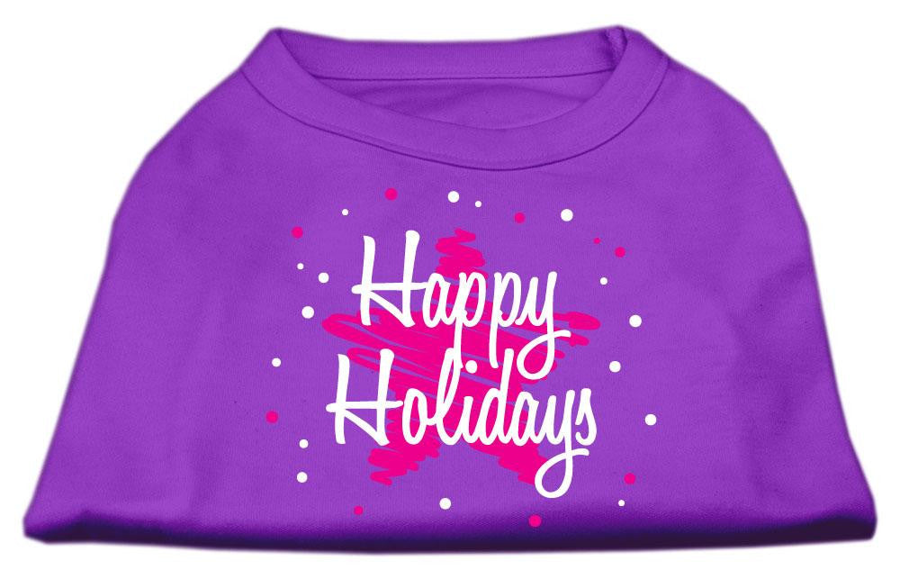 Scribble Happy Holidays Screenprint Shirts Purple L (14)