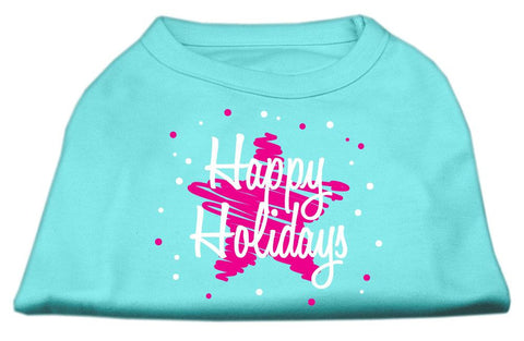 Scribble Happy Holidays Screenprint Shirts Aqua M (12)