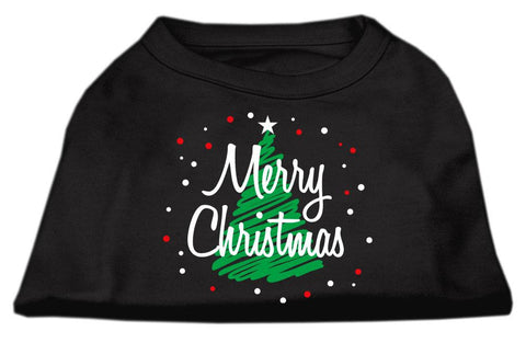 Scribbled Merry Christmas Screenprint Shirts  Black L (14)