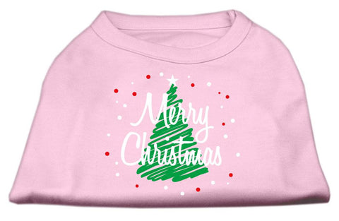 Scribbled Merry Christmas Screenprint Shirts  Light Pink L (14)