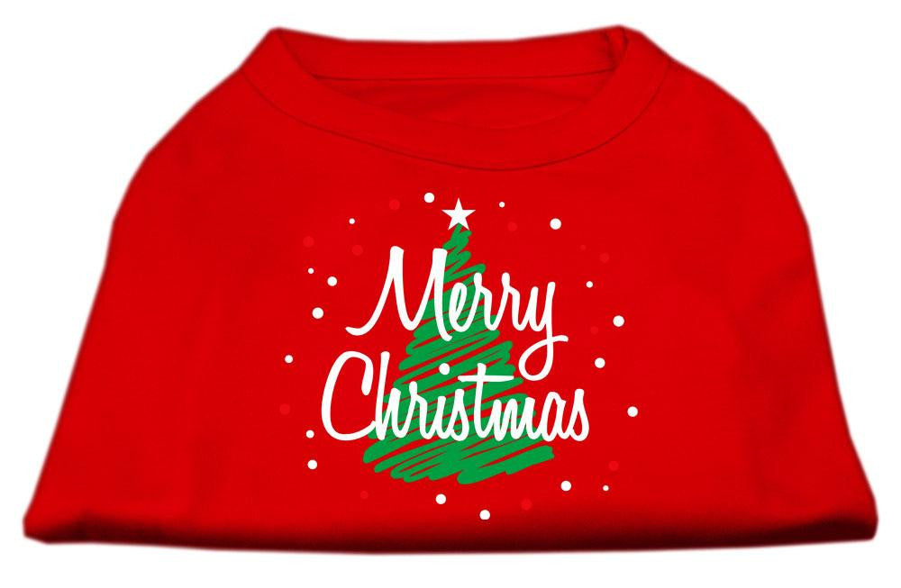 Scribbled Merry Christmas Screenprint Shirts  Red L (14)