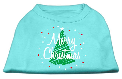 Scribbled Merry Christmas Screenprint Shirts  Aqua M (12)