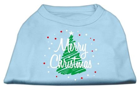 Scribbled Merry Christmas Screenprint Shirts  Baby Blue M (12)