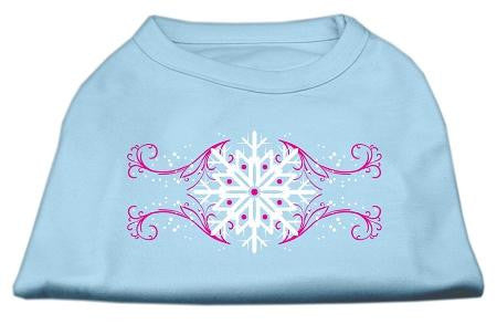 Pink Snowflake Swirls Screenprint Shirts Baby Blue L (14)