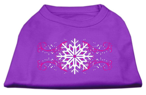 Pink Snowflake Swirls Screenprint Shirts Purple L (14)