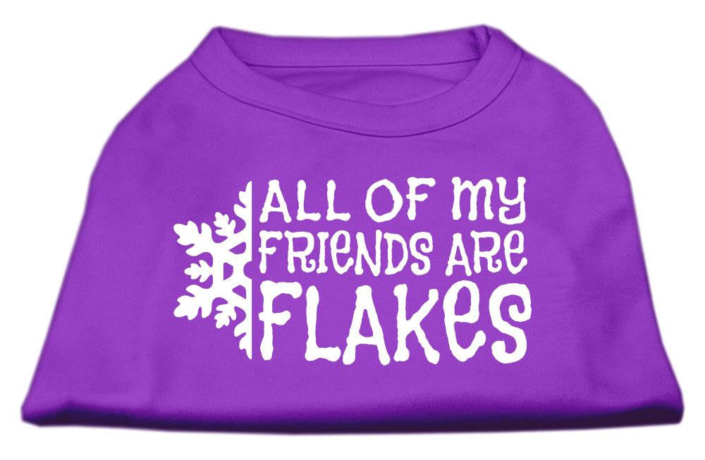 All my friends are Flakes Screen Print Shirt Purple L (14)