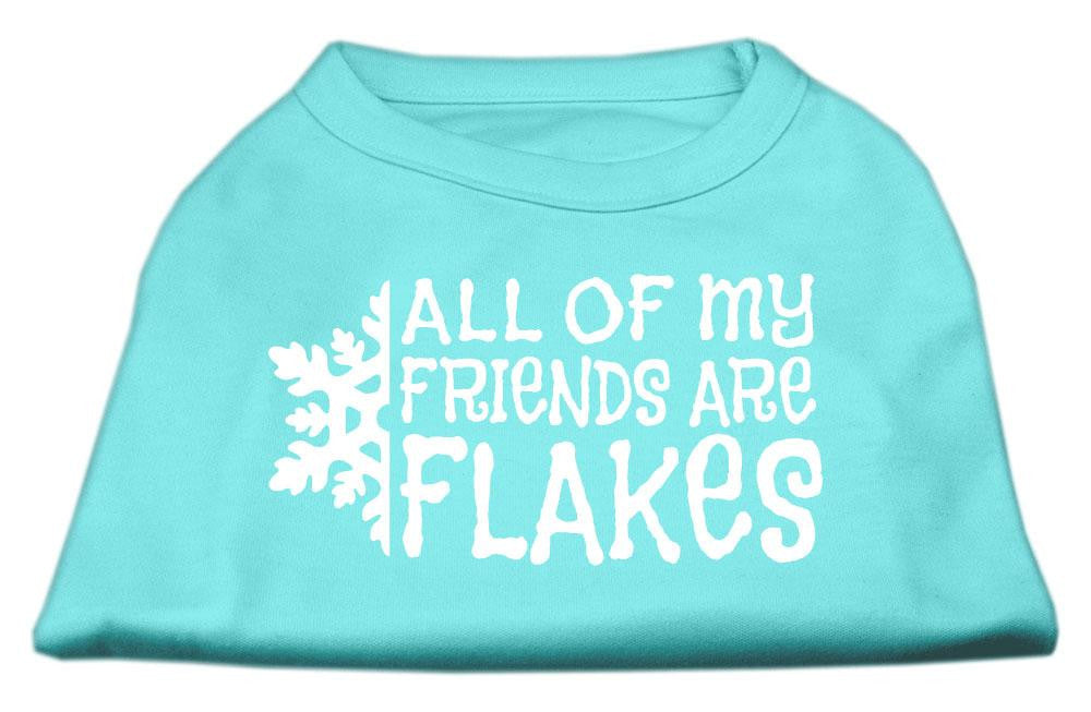 All my friends are Flakes Screen Print Shirt Aqua XL (16)