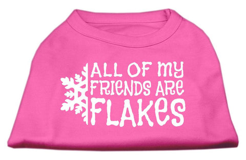 All my friends are Flakes Screen Print Shirt Bright Pink XL (16)