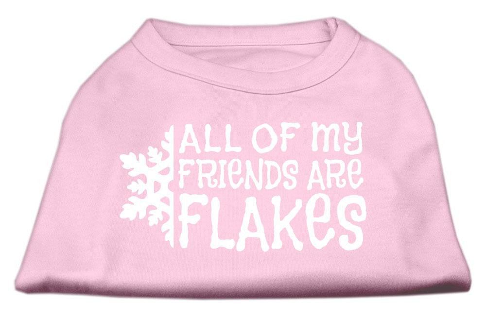 All my friends are Flakes Screen Print Shirt Light Pink XS (8)