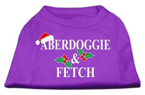 Aberdoggie Christmas Screen Print Shirt Purple XS (8)