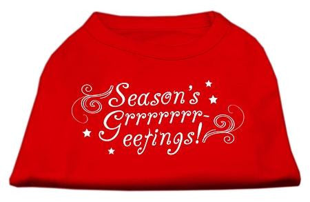 Seasons Greetings Screen Print Shirt Red L (14)