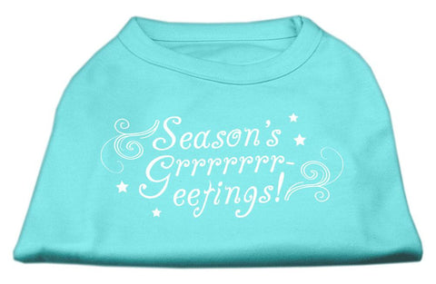 Seasons Greetings Screen Print Shirt Aqua M (12)