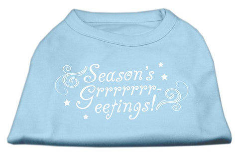 Seasons Greetings Screen Print Shirt Baby Blue M (12)