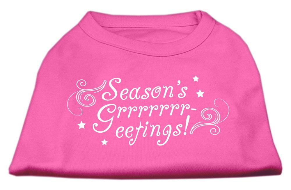 Seasons Greetings Screen Print Shirt Bright Pink XXL (18)