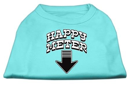 Happy Meter Screen Printed Dog Shirt Aqua XS (8)