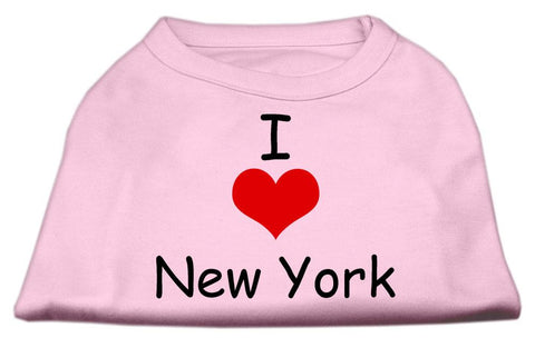 I Love New York Screen Print Shirts Pink XS (8)