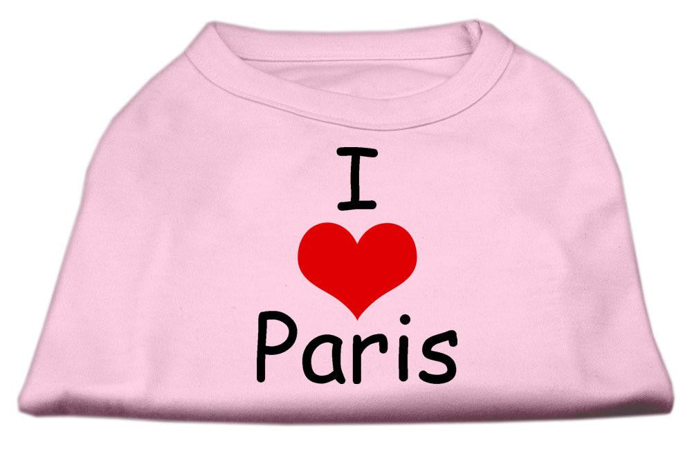 I Love Paris Screen Print Shirts Pink Lg (14)