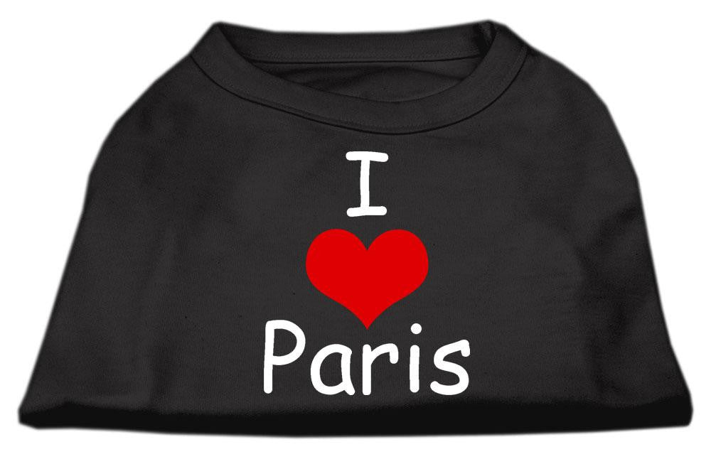 I Love Paris Screen Print Shirts Black  Sm (10)