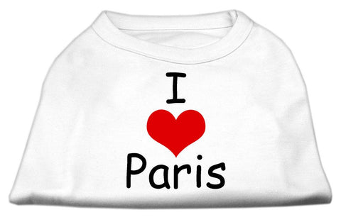 I Love Paris Screen Print Shirts White XL (16)