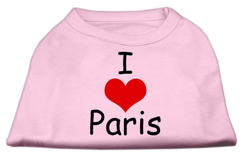 I Love Paris Screen Print Shirts Pink XS (8)