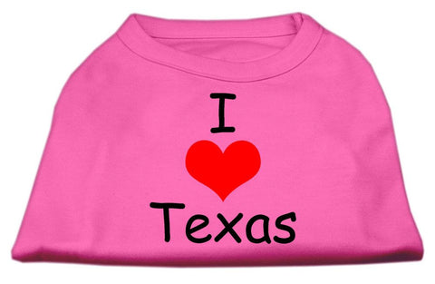 I Love Texas Screen Print Shirts Bright Pink XL (16)