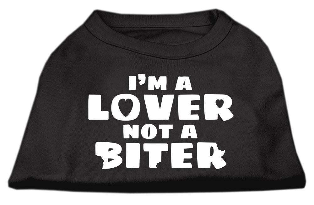 I'm a Lover not a Biter Screen Printed Dog Shirt   Black  XXXL (20)