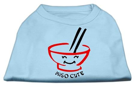 Miso Cute Screen Print Shirts Baby Blue XS (8)