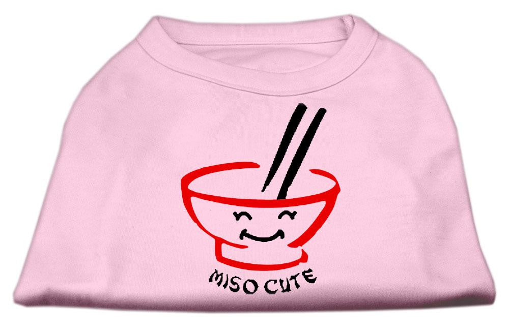 Miso Cute Screen Print Shirts Pink XS (8)