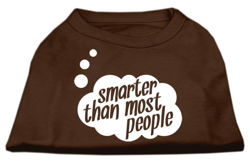 Smarter then Most People Screen Printed Dog Shirt Brown Lg (14)