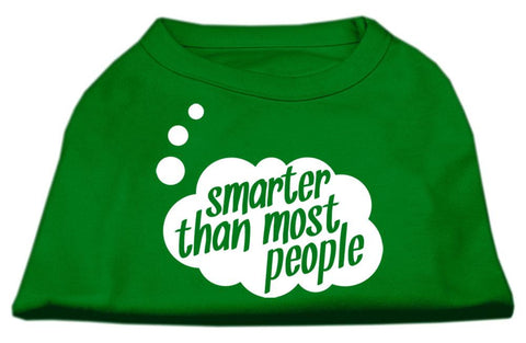 Smarter then Most People Screen Printed Dog Shirt Emerald Green Sm (10)