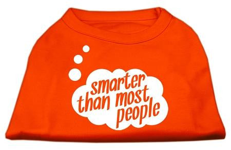 Smarter then Most People Screen Printed Dog Shirt Orange XL (16)