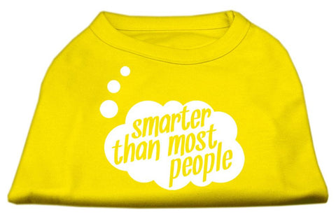 Smarter then Most People Screen Printed Dog Shirt Yellow XS (8)