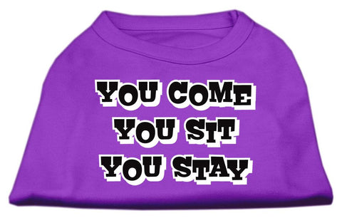 You Come, You Sit, You Stay Screen Print Shirts Purple L (14)