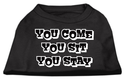 You Come, You Sit, You Stay Screen Print Shirts Black M (12)