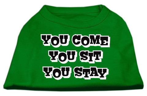 You Come, You Sit, You Stay Screen Print Shirts Emerald Green XS (8)