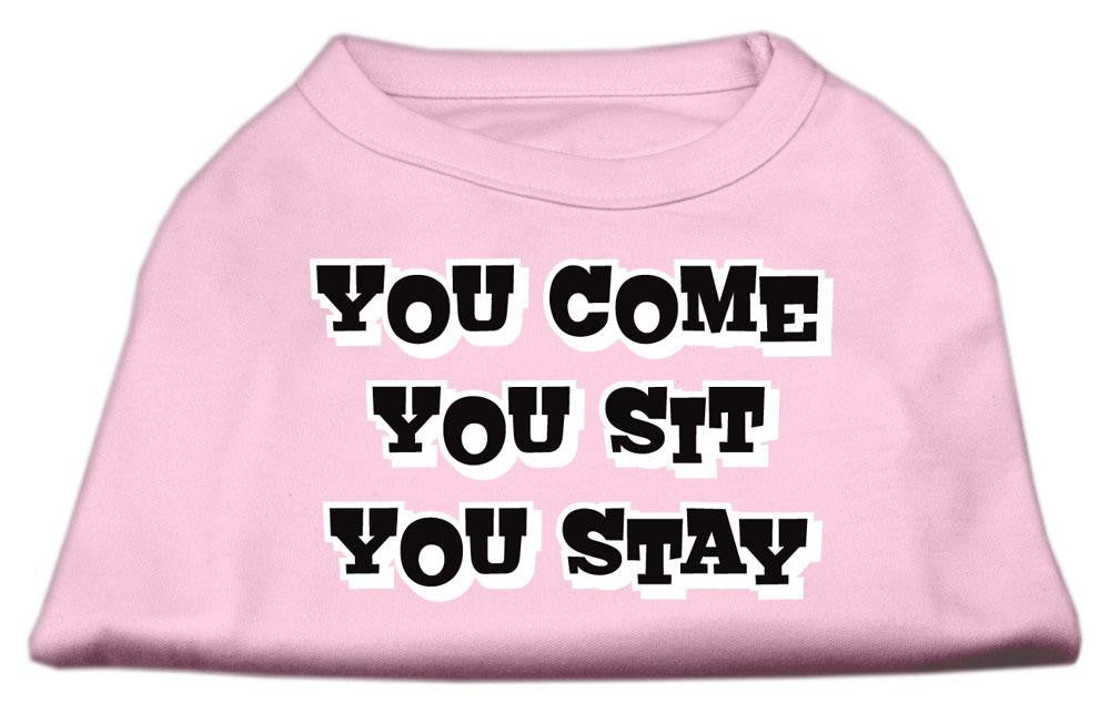 You Come, You Sit, You Stay Screen Print Shirts Light Pink XS (8)